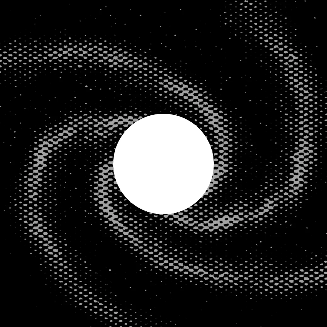 A halftone spiral of light around a bright centre